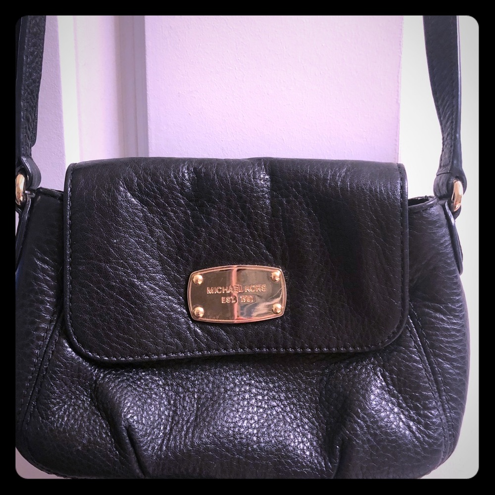 Michael Kors black leather cross body-like new $35